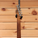 Mario Martin Model T pre-owned electric guitar Lake Placid Blue with maple neck and chrome tuning machines
