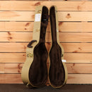 Boucher GRSG161T natural classical guitar hard case with black velvet interior and gold hardware