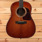 Gallagher SG70 Custom dreadnought acoustic guitar Whiskey Sunburst with decorated rosette and black pickguard