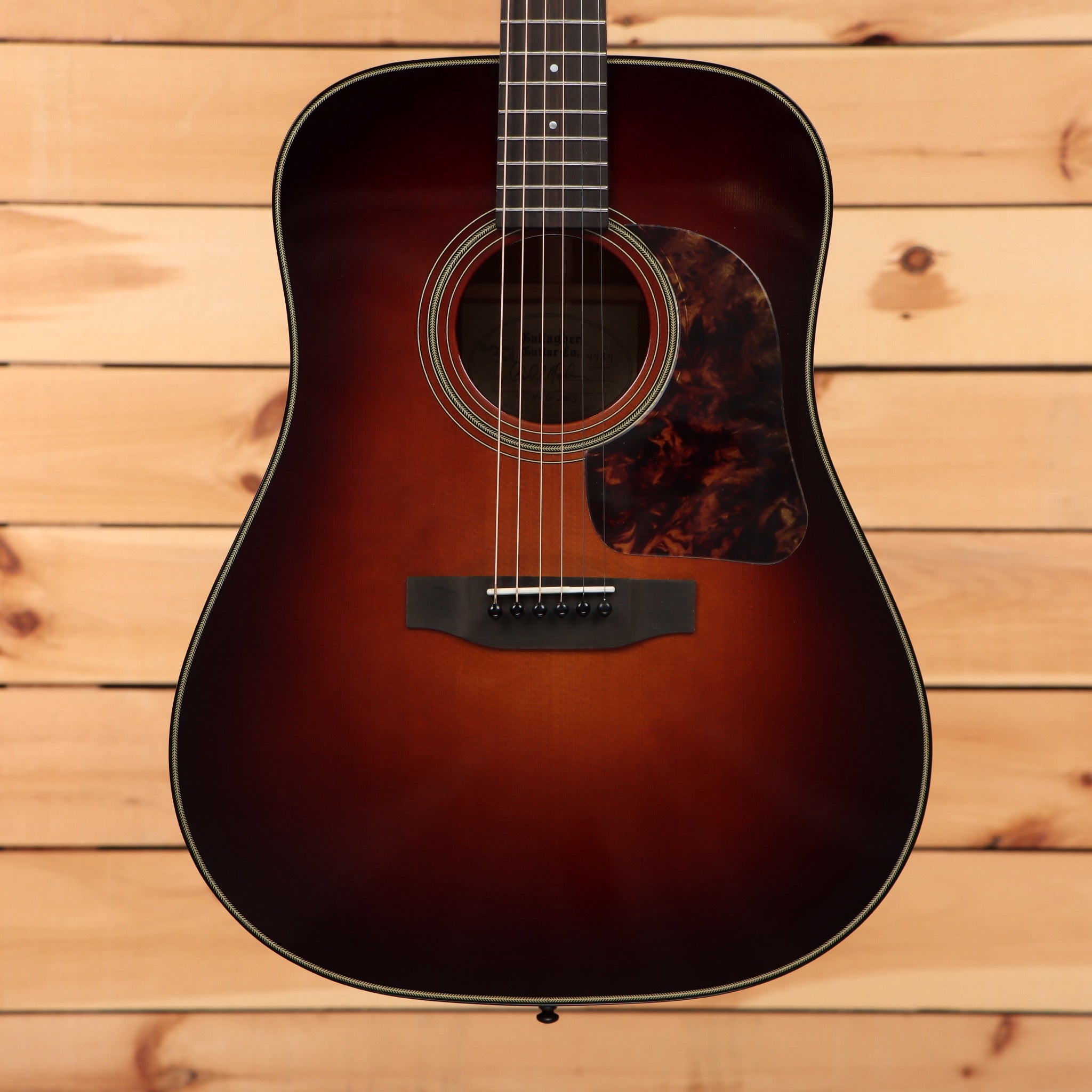 Gallagher Bluegrass Bell dreadnought acoustic guitar Sunburst Sitka Spruce with tortoiseshell pickguard