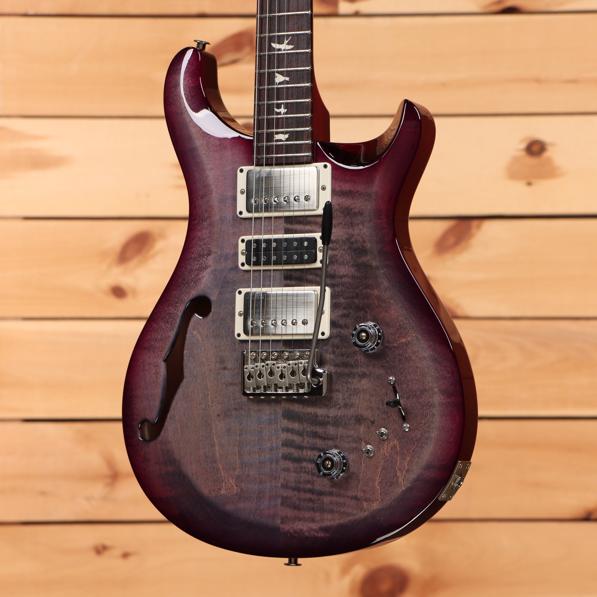 Paul Reed Smith S2 Special semi-hollow electric guitar Faded Gray Black Purple Burst pre-owned with humbucker pickups