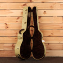 Pre-owned Huss and Dalton Tomm natural acoustic guitar with cream binding and gold hardware