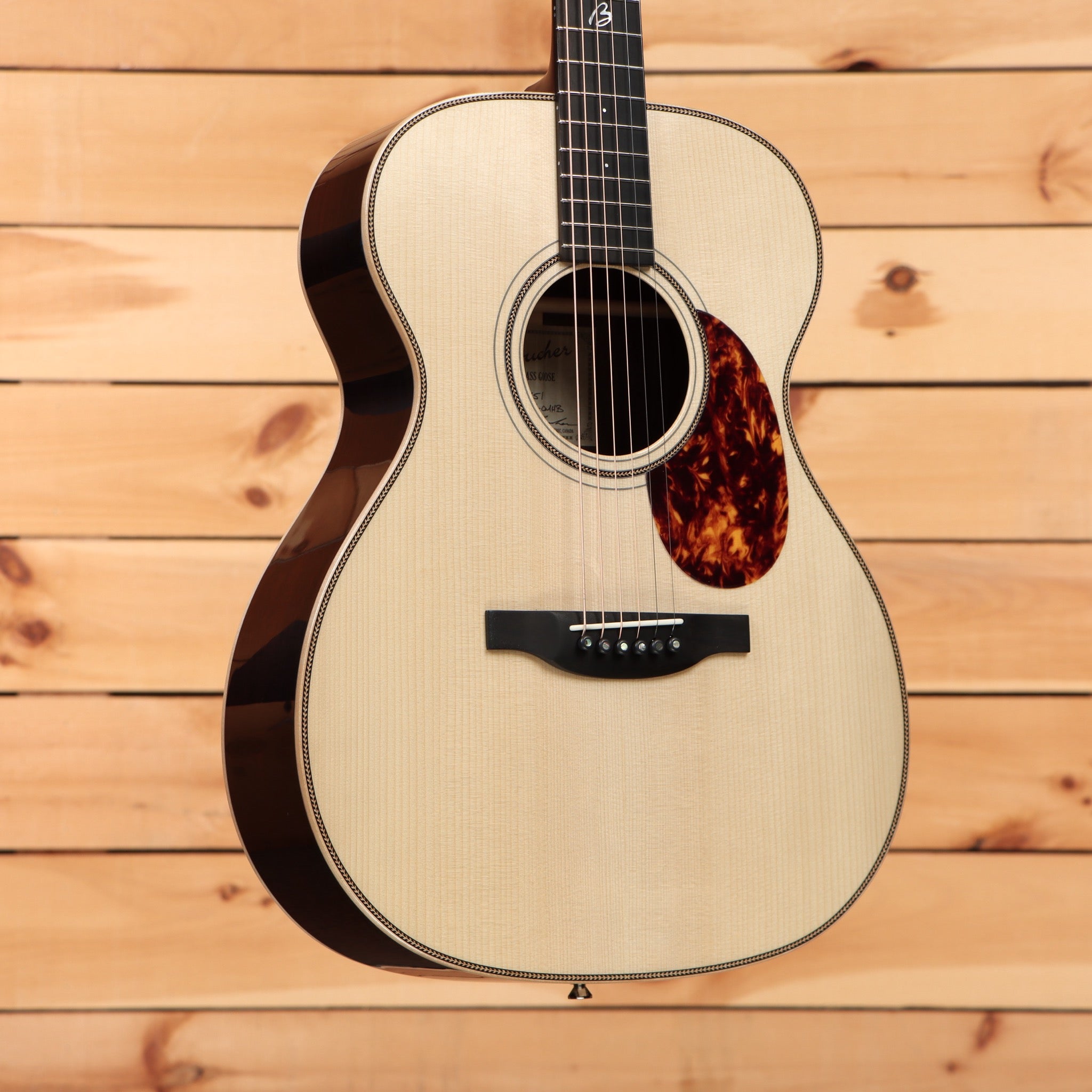 Boucher BG151 acoustic guitar natural finish with tortoiseshell pickguard