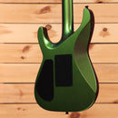 Jackson Righteous Run Custom Soloist electric guitar Purple to Green Shift with rear cavity covers and black hardware
