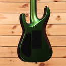 Jackson Righteous Run Custom Soloist electric guitar Purple to Green Shift with black hardware and rear cavity covers