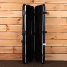 Jackson Righteous Run Custom Soloist guitar hard case black ABS plastic with silver hardware latches open interior view