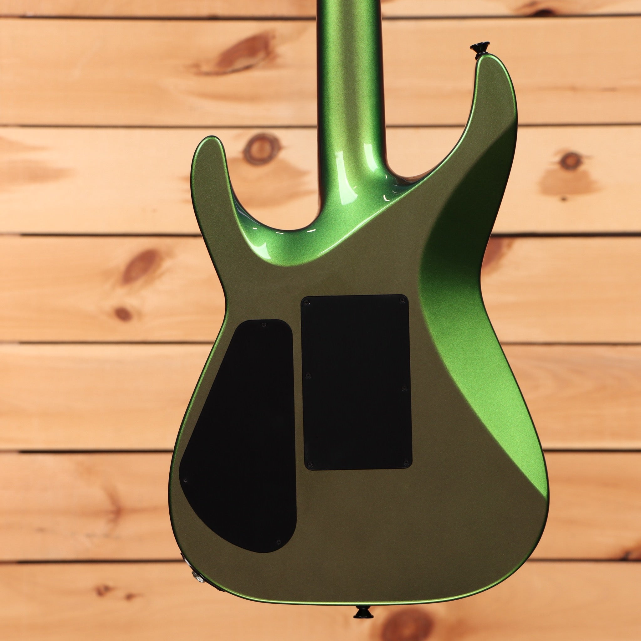 Jackson Righteous Run Custom Soloist electric guitar Purple to Green Shift color-shifting finish with rear cavity covers