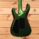 Jackson Righteous Run Custom Soloist electric guitar Purple to Green Shift finish with black hardware rear cavity covers