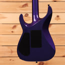 Jackson Righteous Run Custom Soloist electric guitar Red to Blue Shift finish with black rear cavity covers