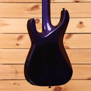 Jackson Righteous Run Custom Soloist electric guitar Red to Blue Shift finish with black hardware rear view