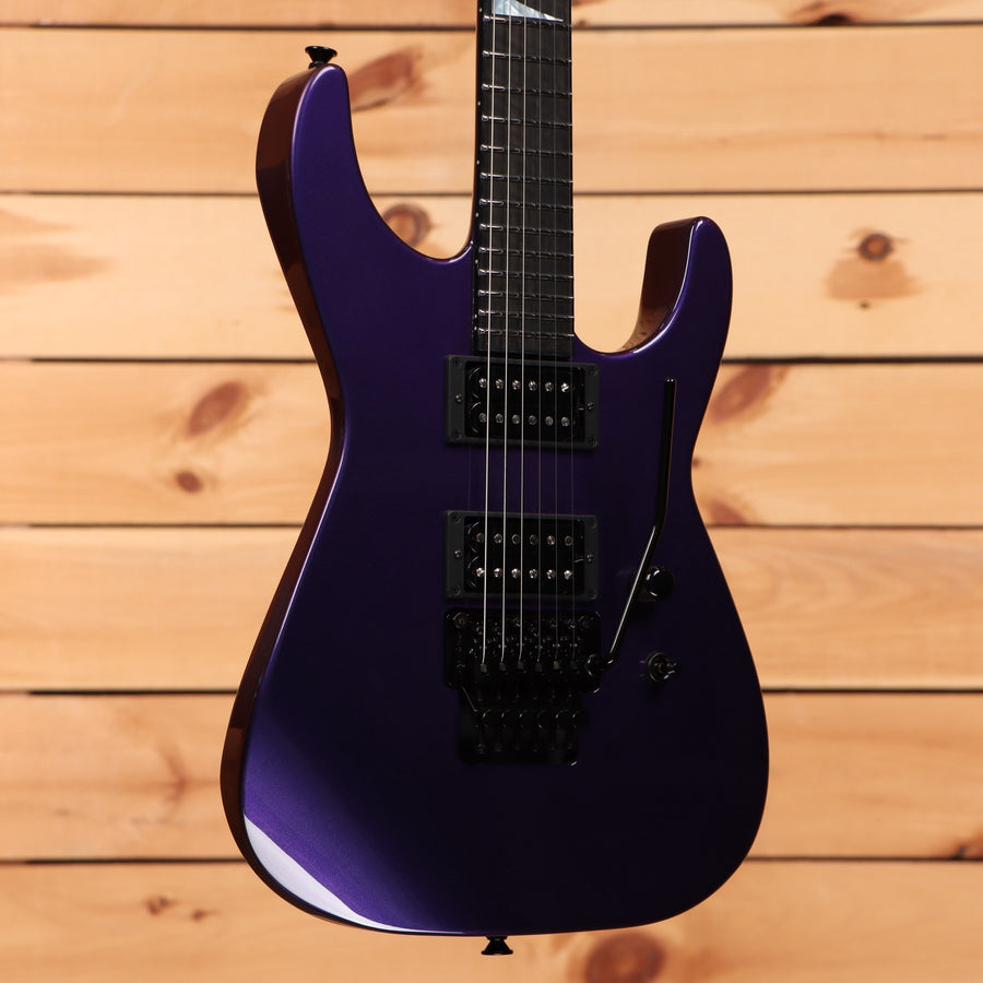 Jackson Righteous Run Custom Soloist electric guitar Red to Blue Shift finish with dual humbuckers and ebony fretboard
