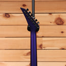 Jackson Righteous Run Custom Soloist electric guitar Red to Blue Shift with black hardware and pointed headstock