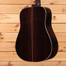 Boucher SG52V dreadnought acoustic guitar natural finish with white binding and mahogany back
