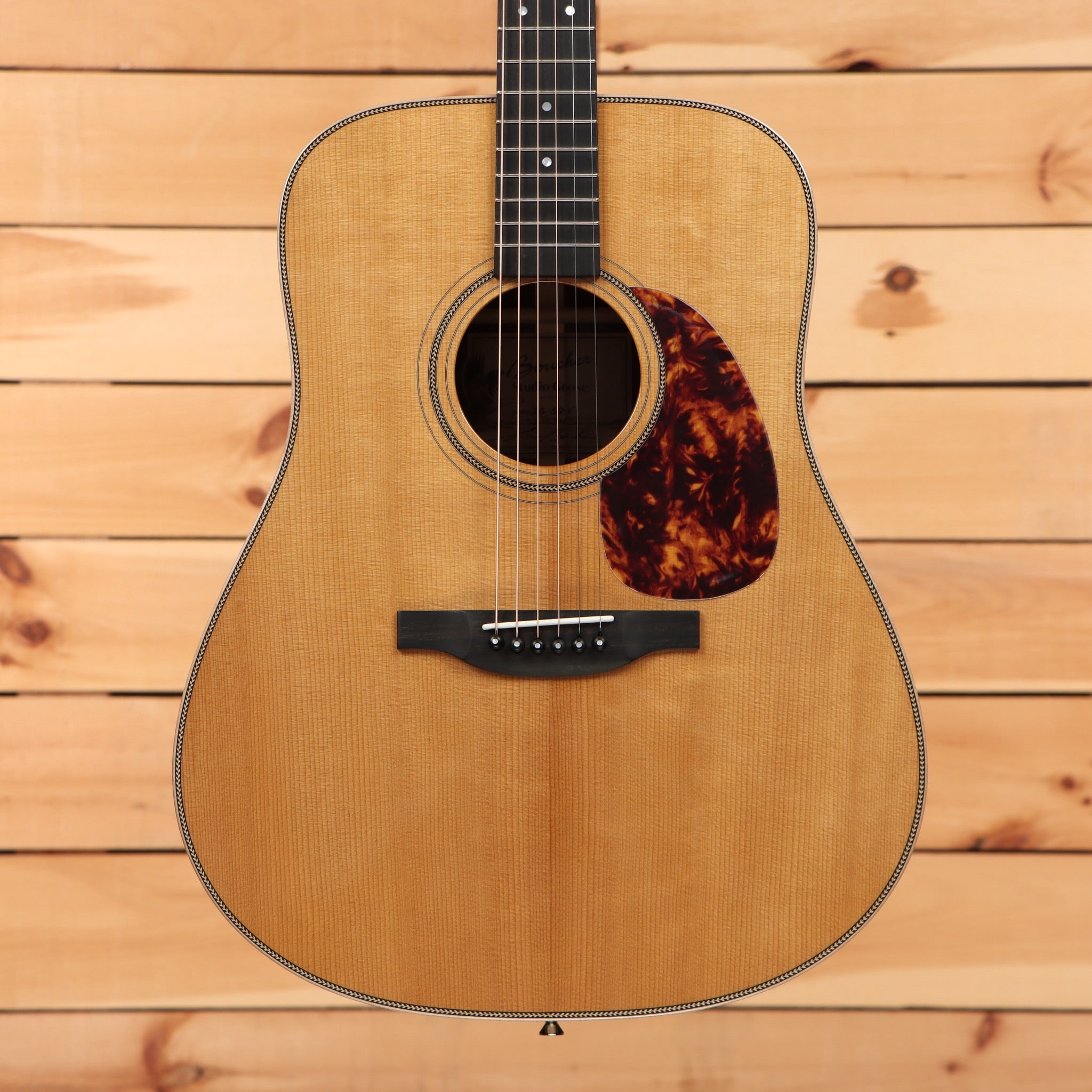 Boucher SG52V dreadnought acoustic guitar natural finish with tortoiseshell pickguard