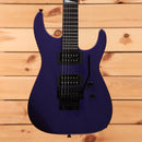 Jackson Righteous Run Custom Soloist electric guitar Red to Blue Shift finish with dual humbuckers and black Floyd Rose tremo