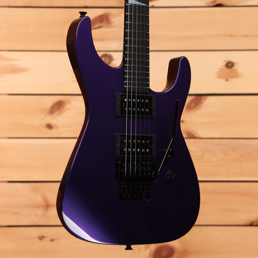 Jackson Righteous Run Custom Soloist electric guitar Red to Blue Shift finish with dual humbuckers and black hardware