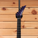 Jackson Righteous Run Custom Soloist electric guitar Red to Blue Shift with ebony fretboard and black hardware
