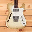 Fender Custom Shop 72 Thinline Telecaster Relic semi-hollow Antigua finish dual humbuckers pearl pickguard f-hole