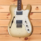 Fender Custom Shop 72 Thinline Telecaster Relic Antigua semi-hollow electric guitar with dual humbuckers and f-hole