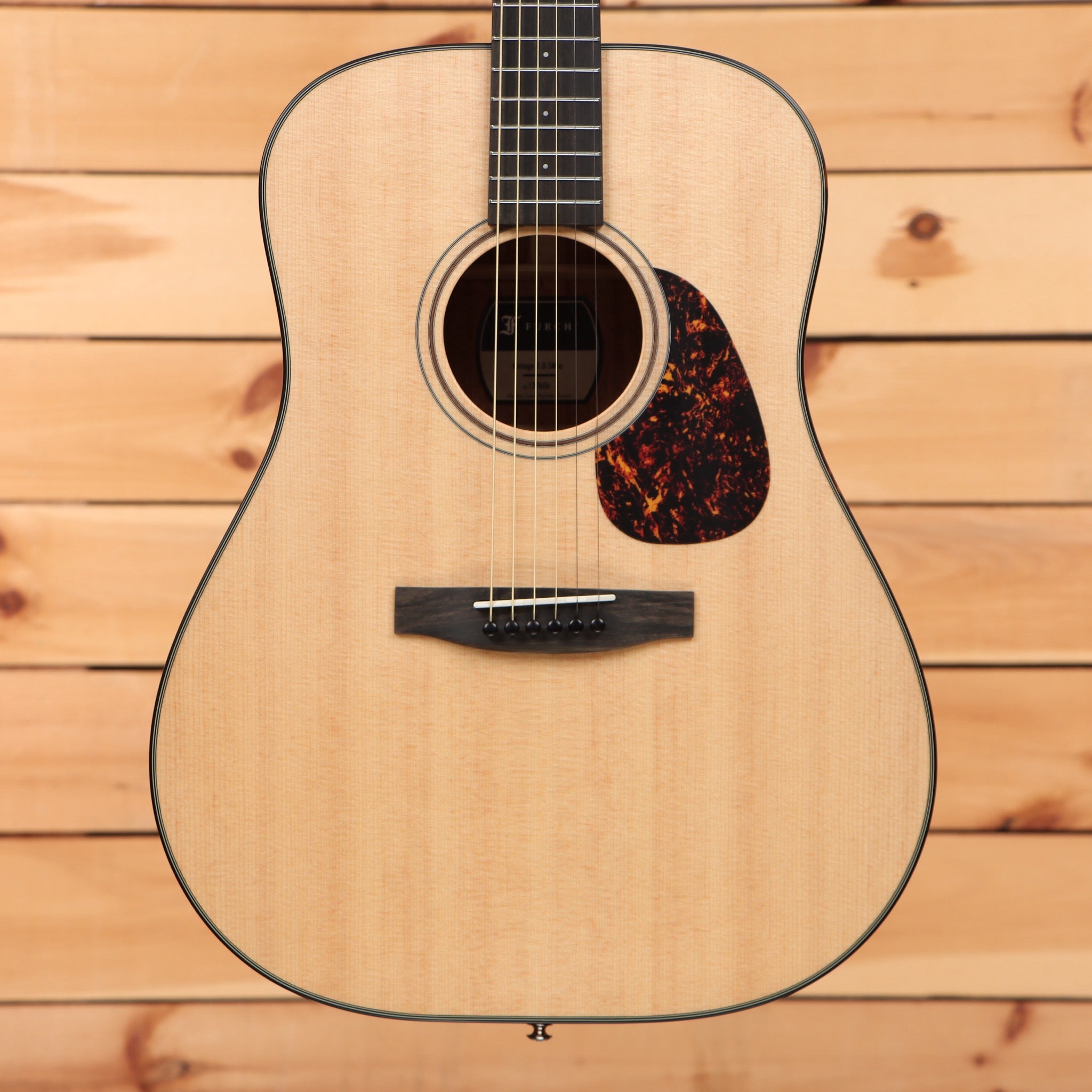 Furch Vintage 1 D-SM dreadnought acoustic guitar Natural with spruce top tortoiseshell pickguard and ebony fretboard