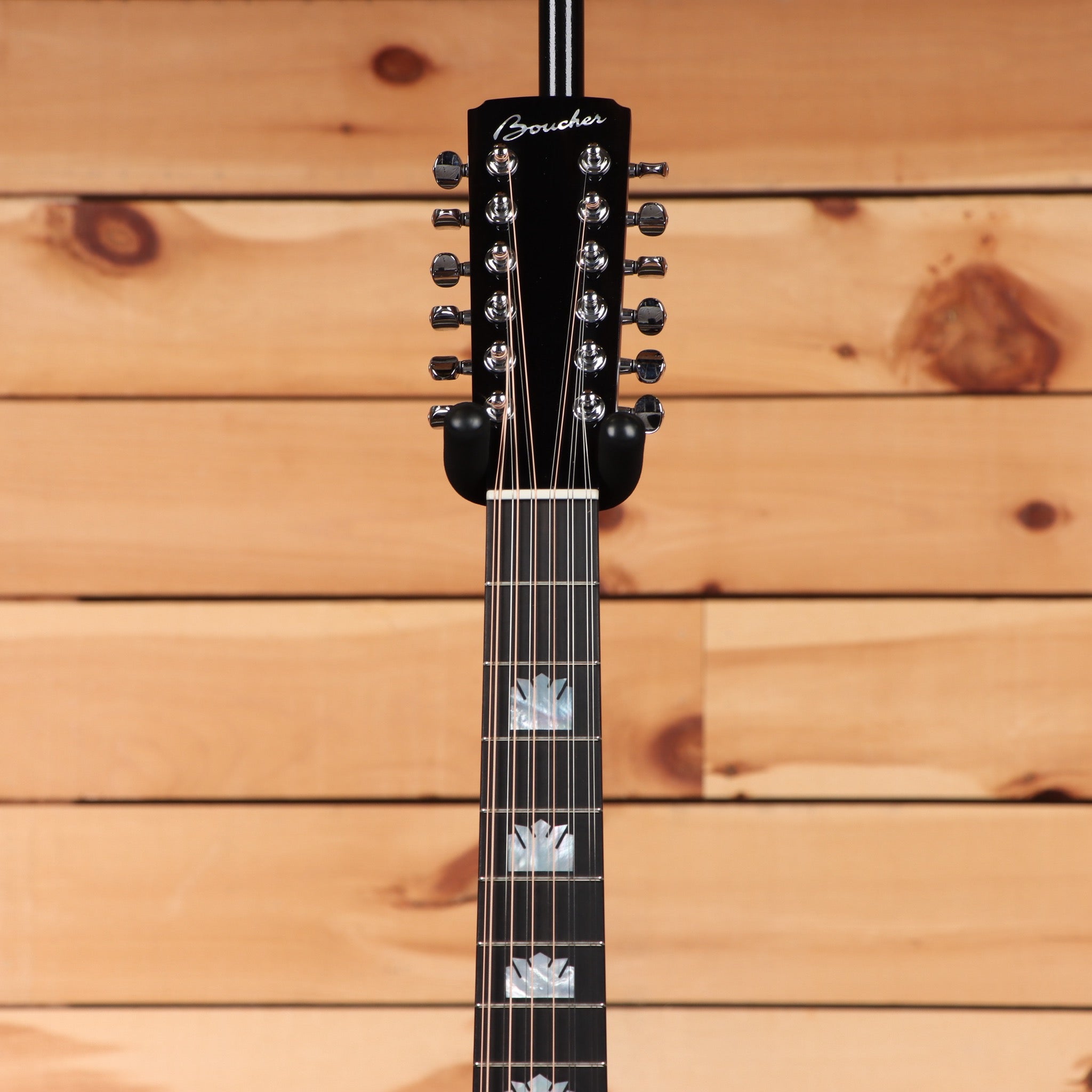 Boucher SG1252BE 12-string acoustic guitar sunburst finish with pearl inlays