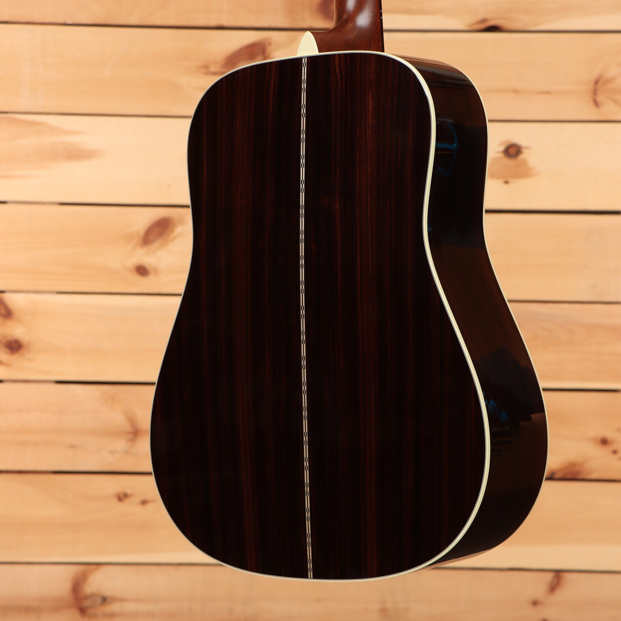 Martin D-28 dreadnought acoustic guitar Aging Toner with striped ebony back and white binding