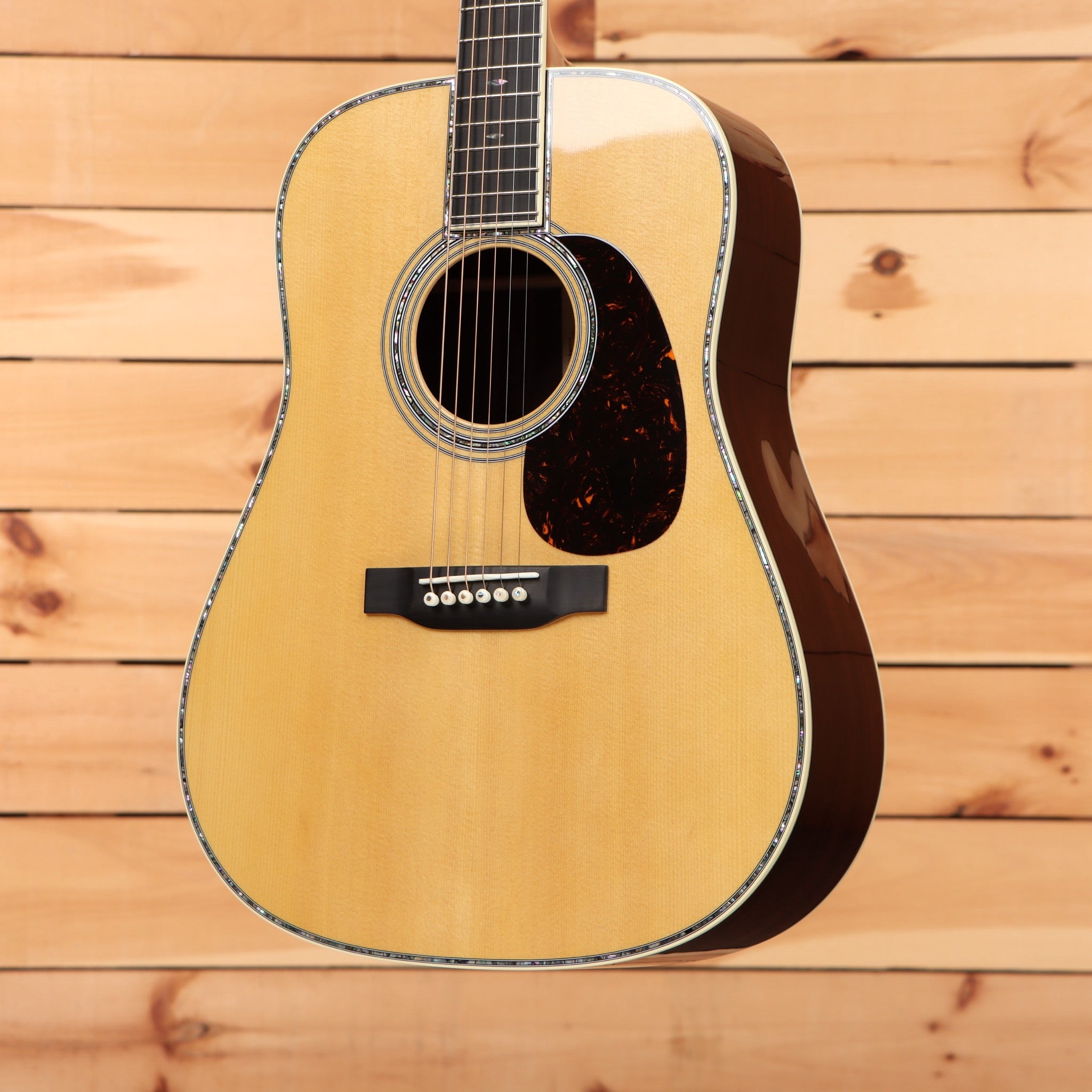 Martin D-42 dreadnought acoustic guitar aging toner finish with tortoiseshell pickguard