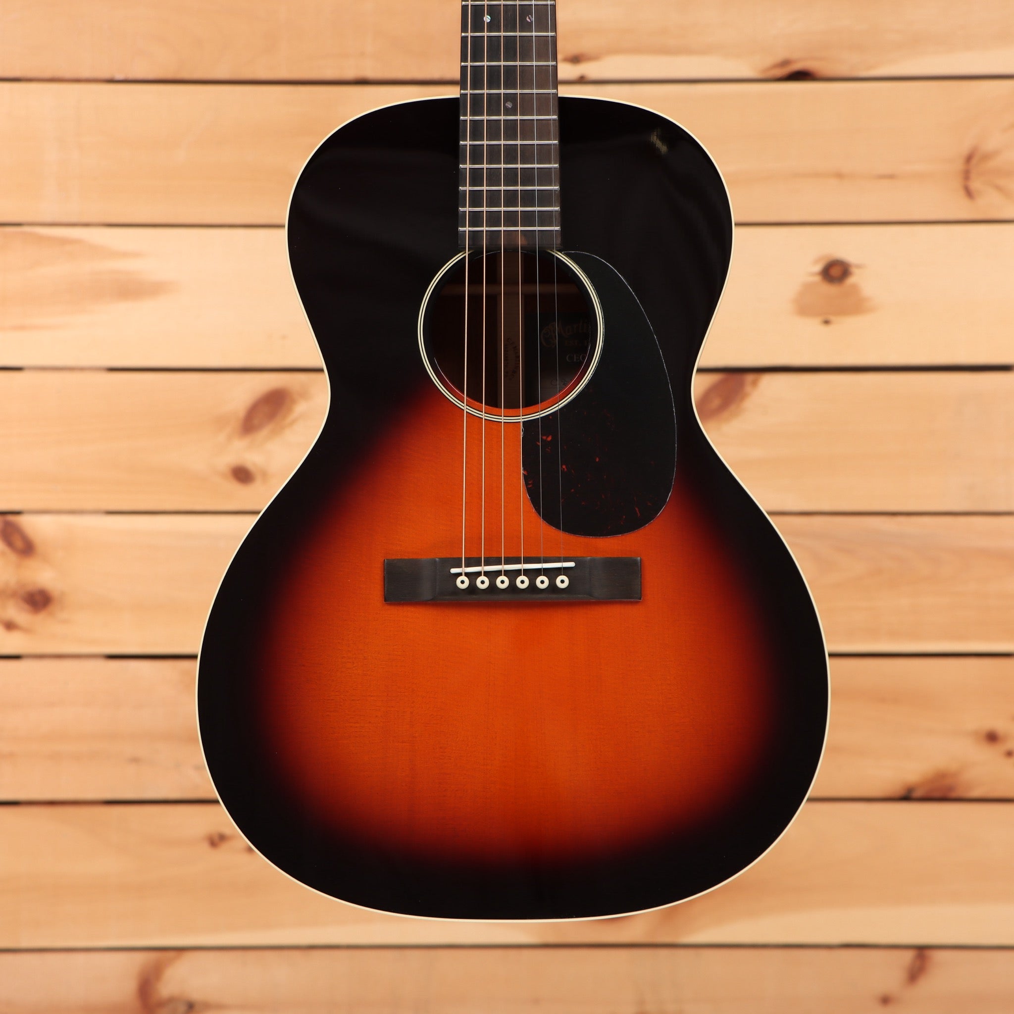 Martin CEO-7 concert acoustic guitar Autumn Sunset Burst finish with tortoise pickguard and ebony bridge