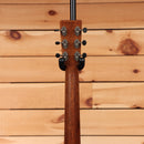 Martin CEO-7 acoustic guitar Autumn Sunset Burst rear headstock view with mahogany neck and chrome tuners