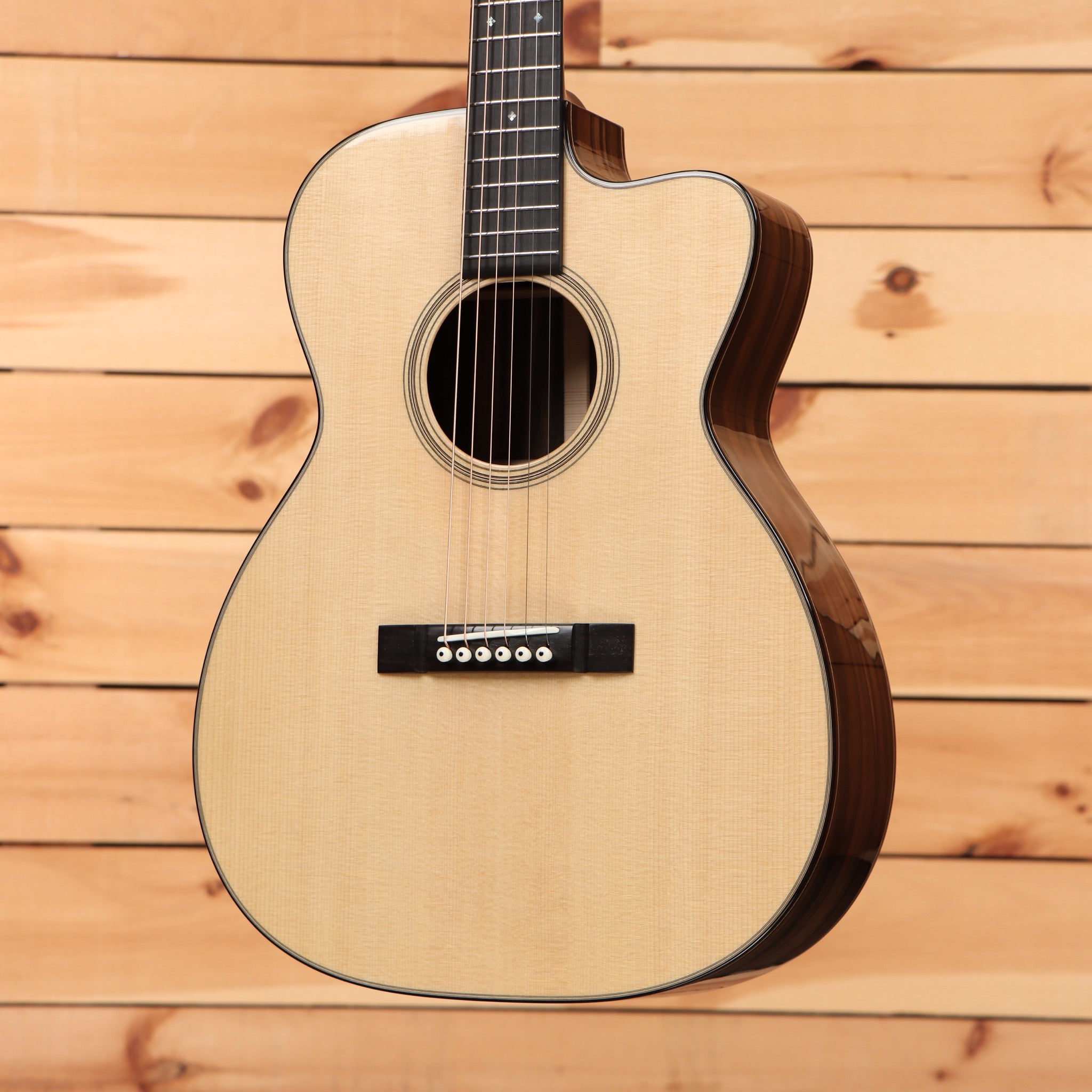 Bourgeois Touchstone Soloist OMC acoustic guitar natural finish with cutaway and rosewood back