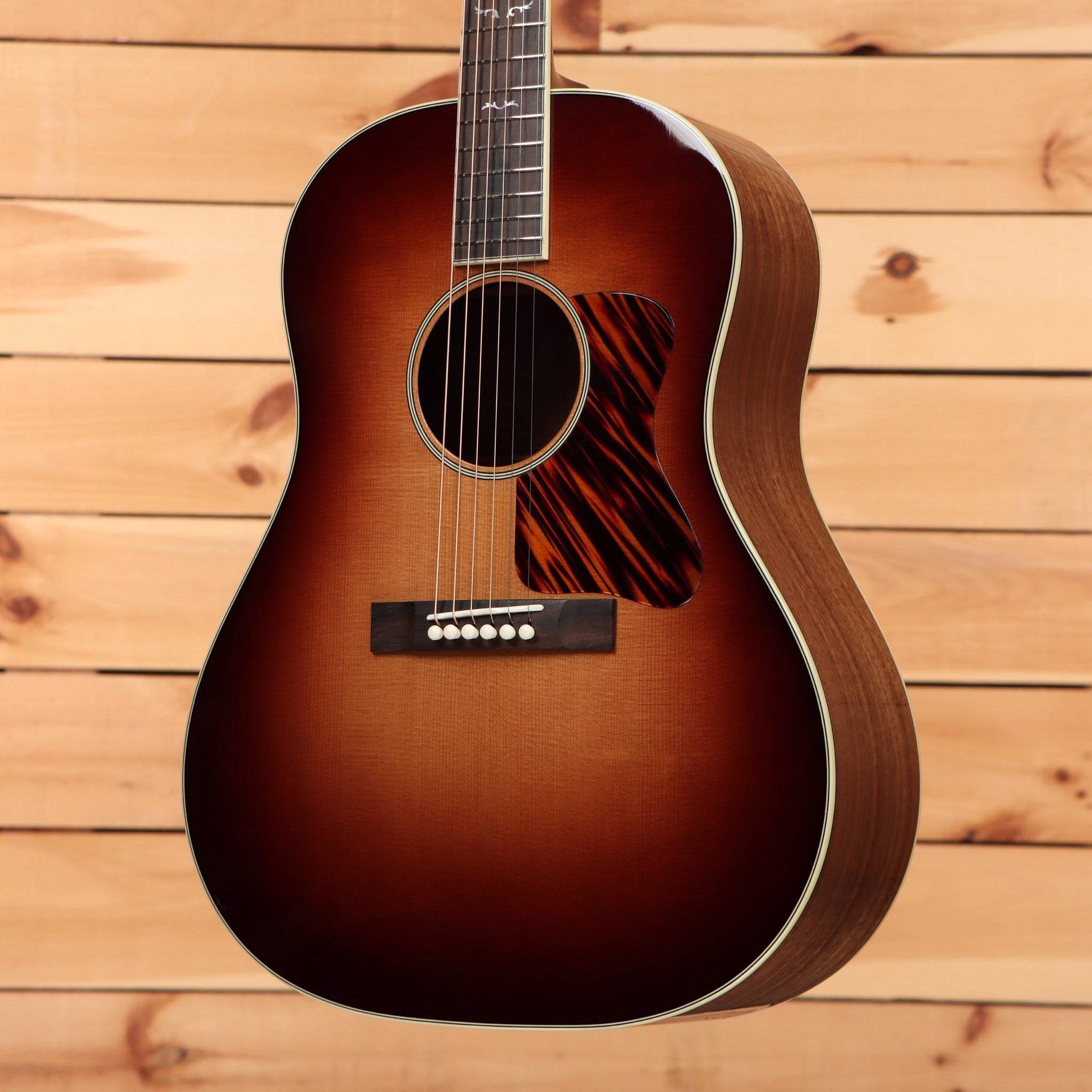 Bourgeois Limited Touchstone Luke Bryan dreadnought acoustic guitar sunburst finish with red tortoiseshell pickguard