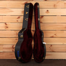 Gretsch Tennessee Rose hollowbody electric guitar case open deep cherry red velvet interior gold hardware latches