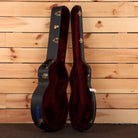 Gretsch Tennessee Rose hollowbody electric guitar case open deep cherry red velvet interior gold hardware latches