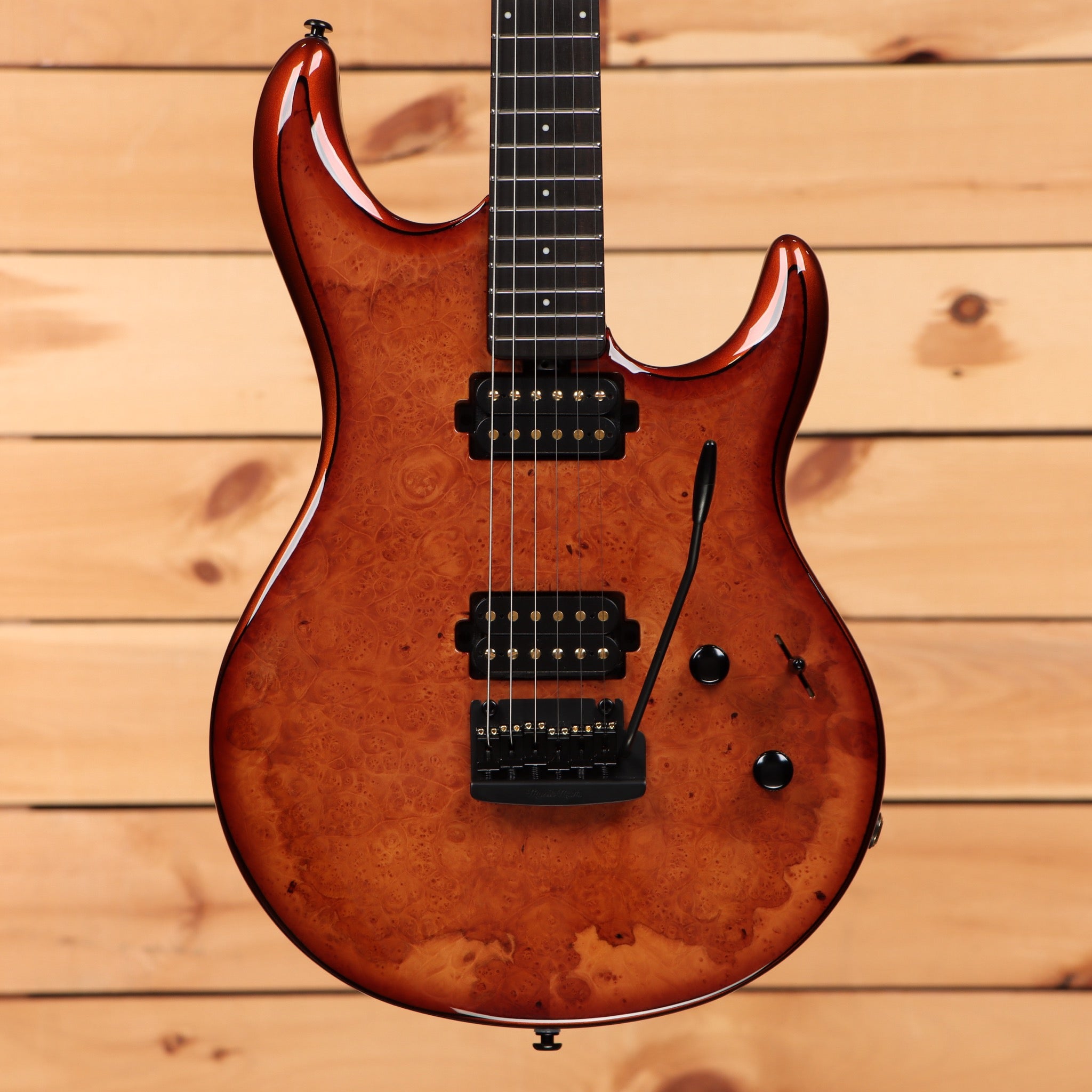 Pre-owned Ernie Ball Luke III BFR electric guitar Woody finish with dual humbucker pickups