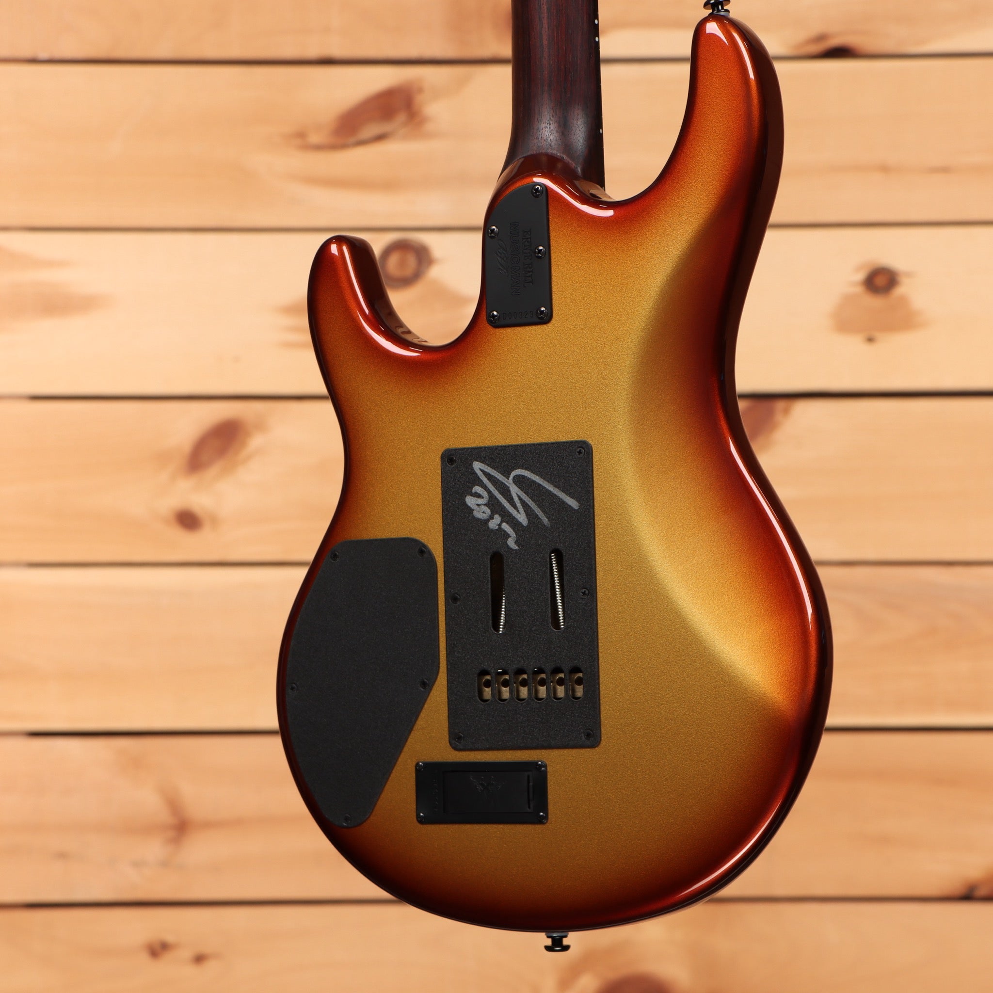 Pre-owned Ernie Ball Music Man Luke III BFR electric guitar Woody sunburst with humbucker pickups