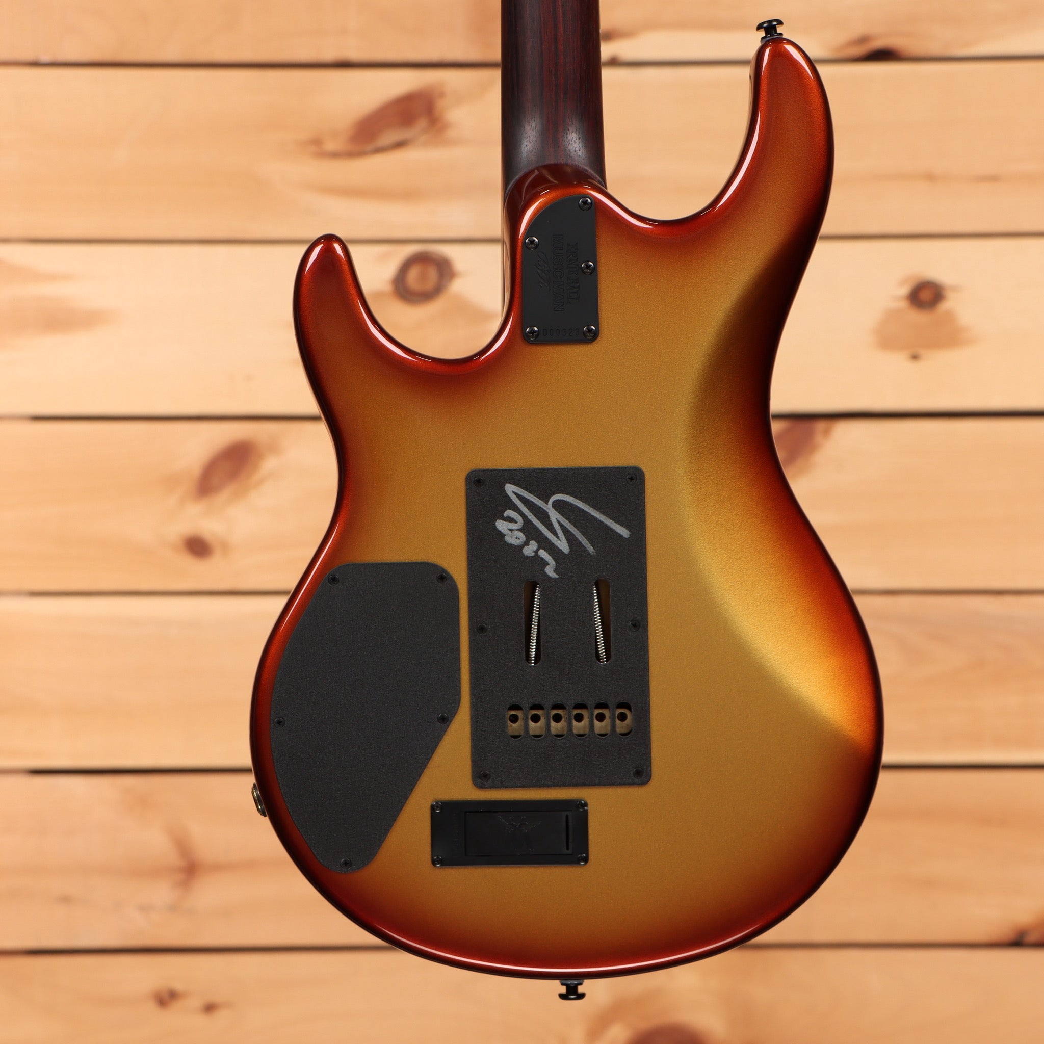 Ernie Ball Music Man Luke III BFR pre-owned electric guitar Woody finish with humbucker pickups
