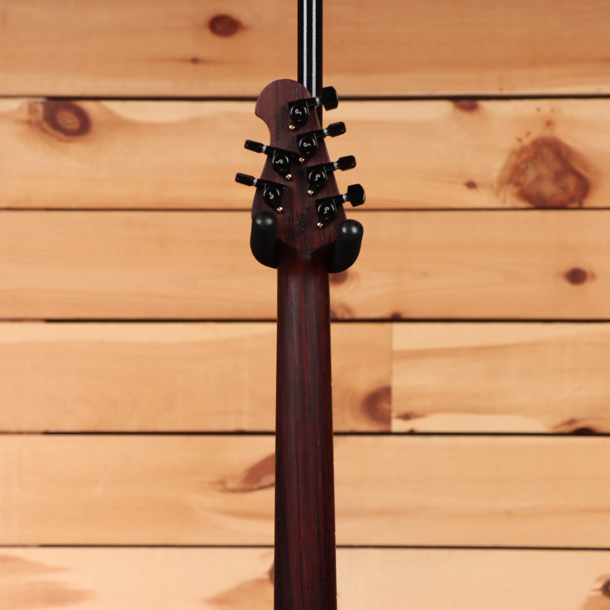 Pre-owned Ernie Ball Music Man Luke III BFR electric guitar Woody finish with black tuning machines