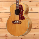 Gibson SJ-200 True Vintage jumbo acoustic guitar Natural finish with ornate mustache bridge and floral pickguard
