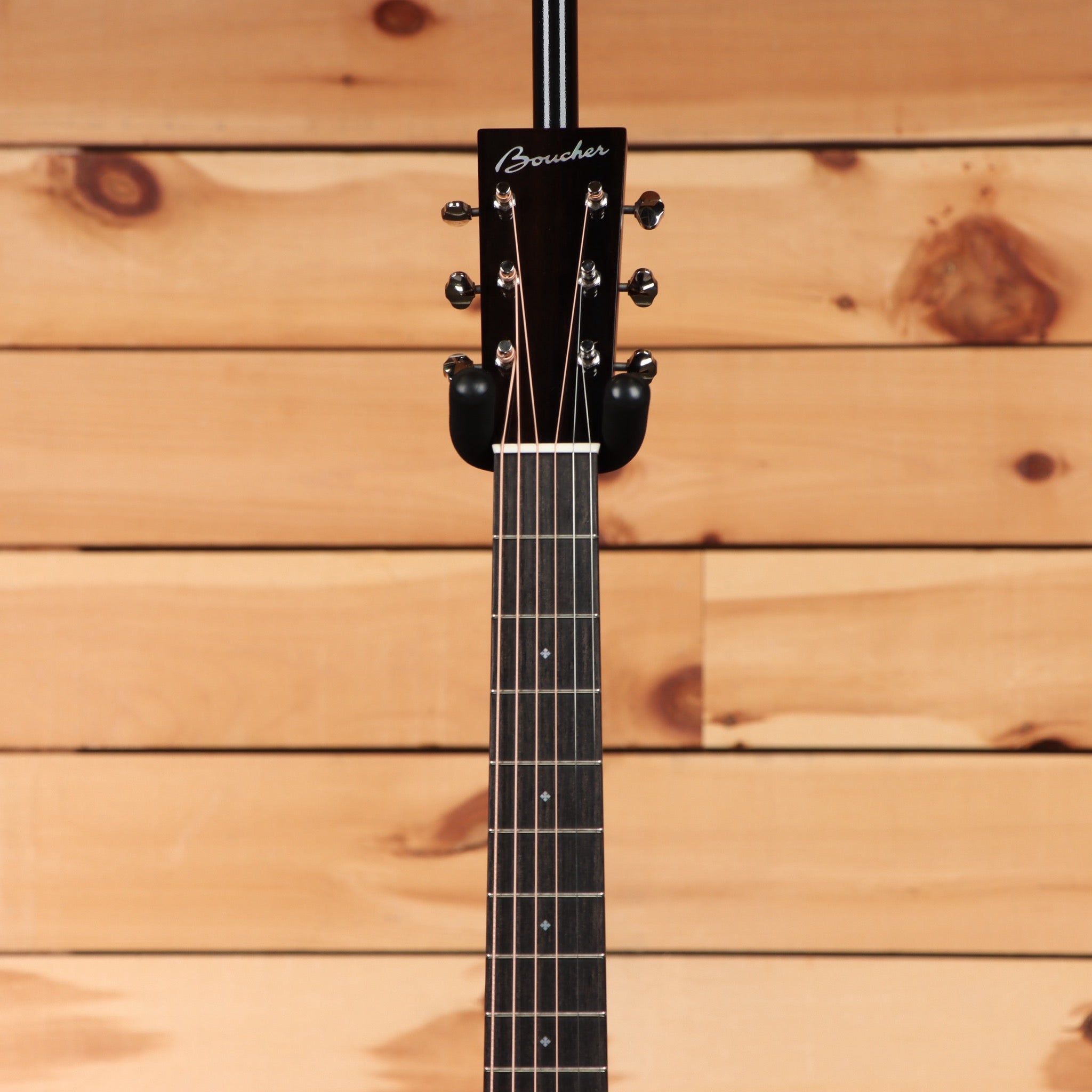 Boucher BG52G acoustic guitar natural finish with rosewood fretboard and chrome tuners