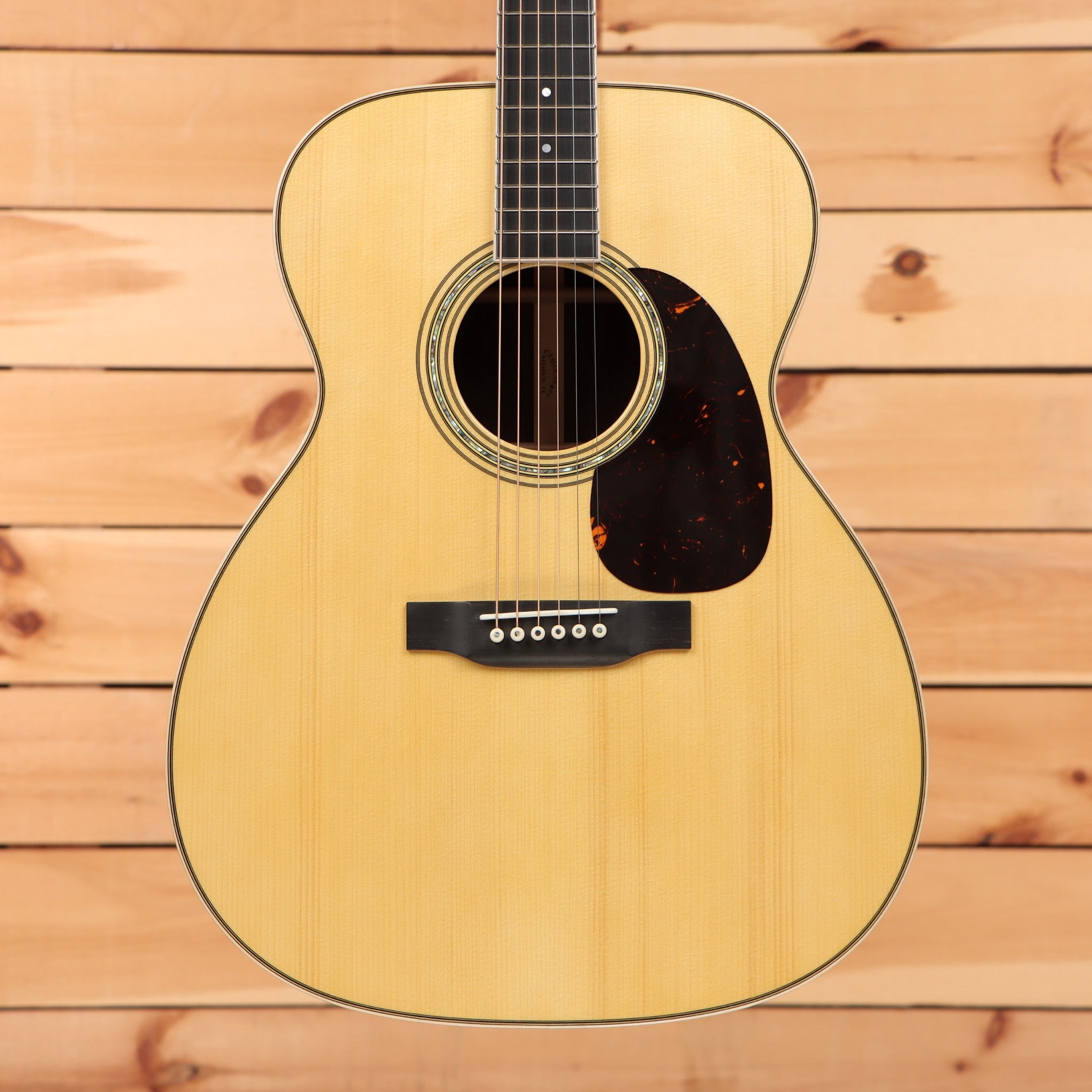Martin 2026 NAMM Custom 2 dreadnought acoustic guitar natural finish with tortoiseshell pickguard