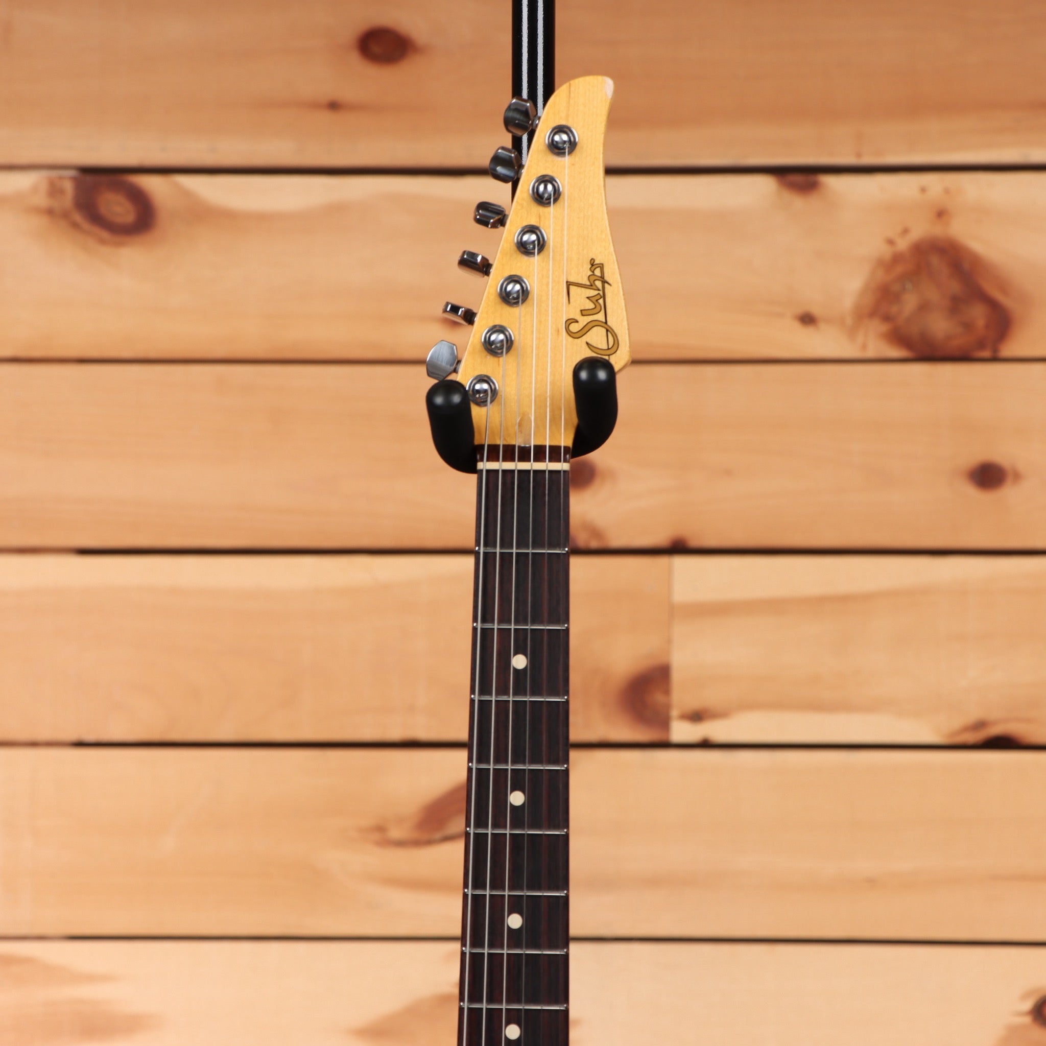 Suhr Classic S Antique electric guitar pre-owned with maple neck and chrome tuning machines