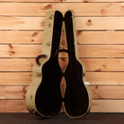 Huss-Dalton Tomm pre-owned acoustic guitar natural finish with hard case and gold hardware