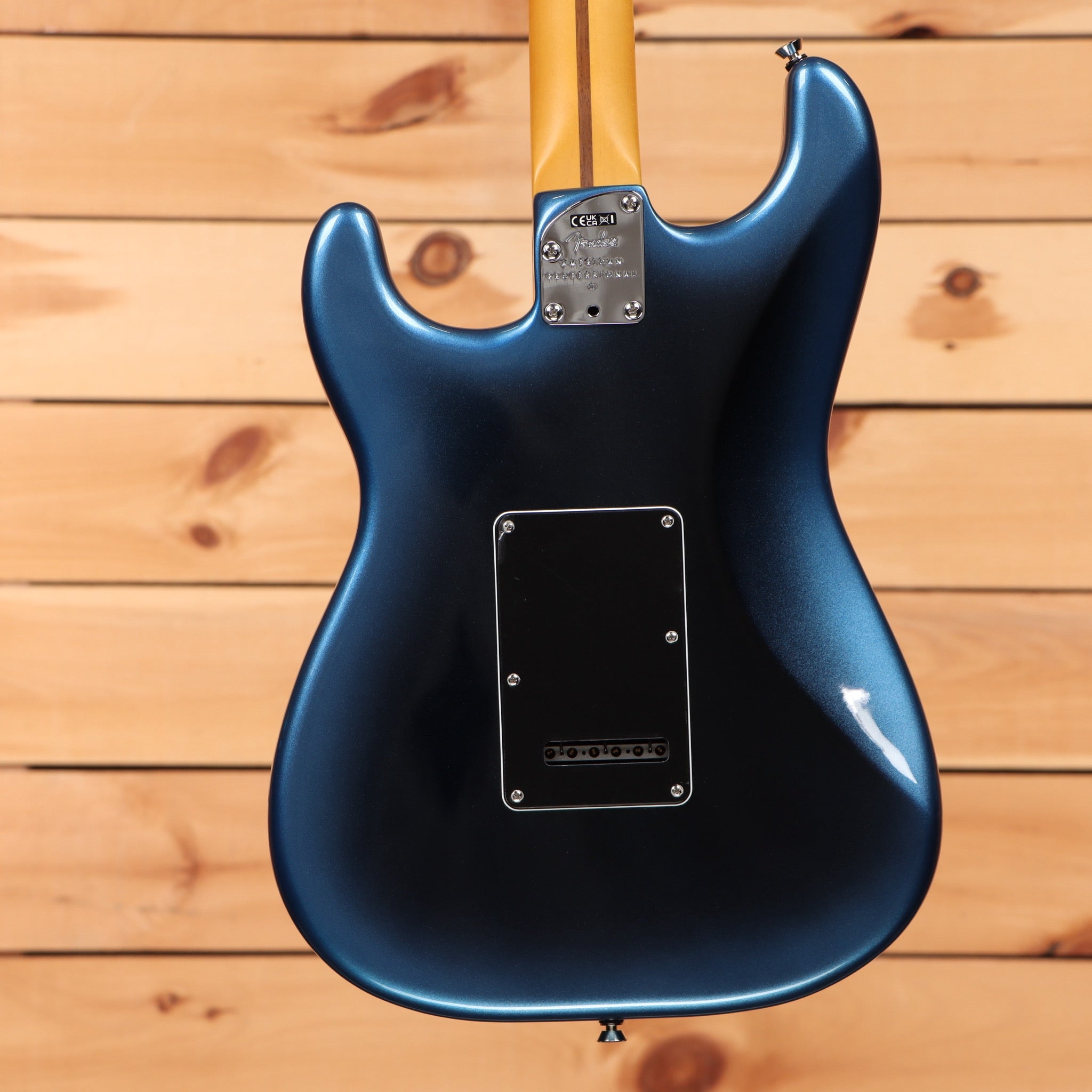 Fender American Professional II Stratocaster electric guitar Dark Night with maple neck and single-coil pickups