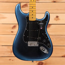 Fender American Professional II Stratocaster electric guitar Dark Night with maple neck and black pickguard