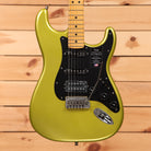 Fender American Ultra II Stratocaster HSS electric guitar Solar Flare with black pickguard and maple neck