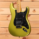 Fender American Ultra II Stratocaster HSS electric guitar Solar Flare with black pickguard and maple fretboard