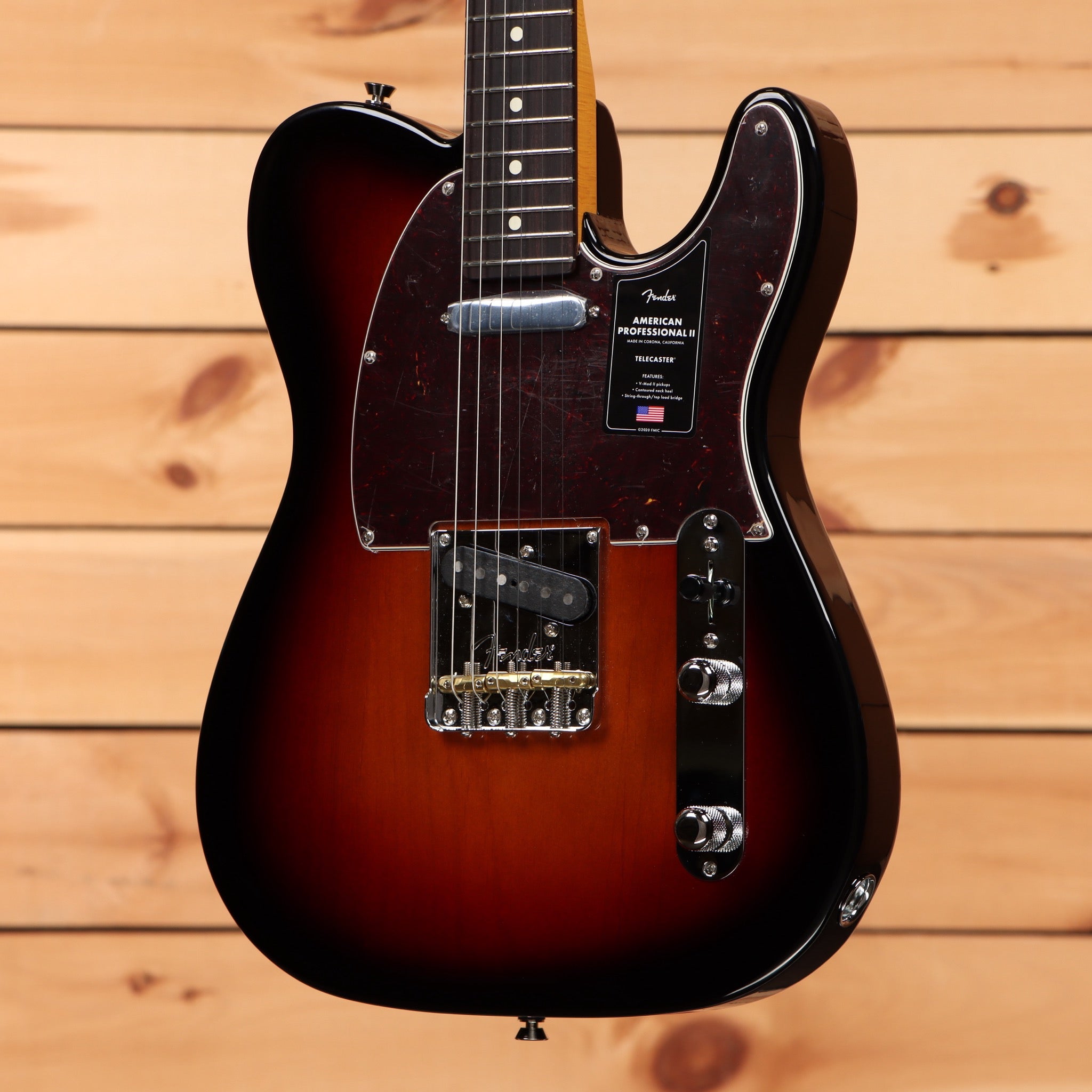 Fender American Professional II Telecaster 3-Color Sunburst electric guitar with single-coil pickups