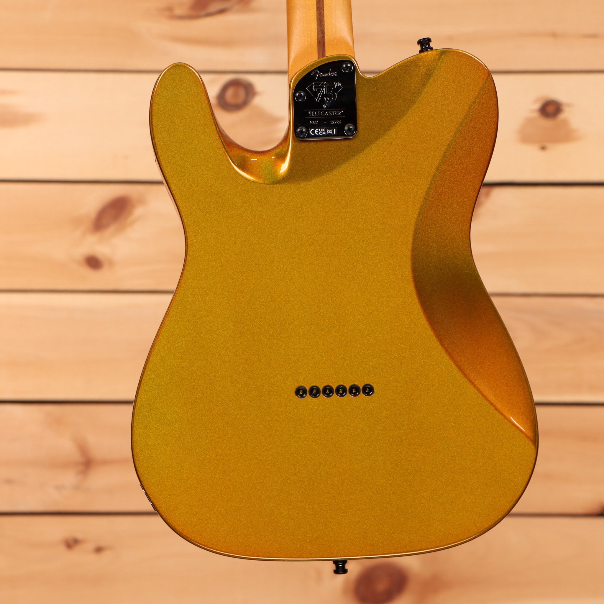 Fender 75th Anniversary American Ultra II Telecaster electric guitar Liquid Gold with single-coil pickups