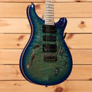 Paul Reed Smith Special semi-hollow electric guitar Makena Blue pre-owned with f-hole and figured maple top