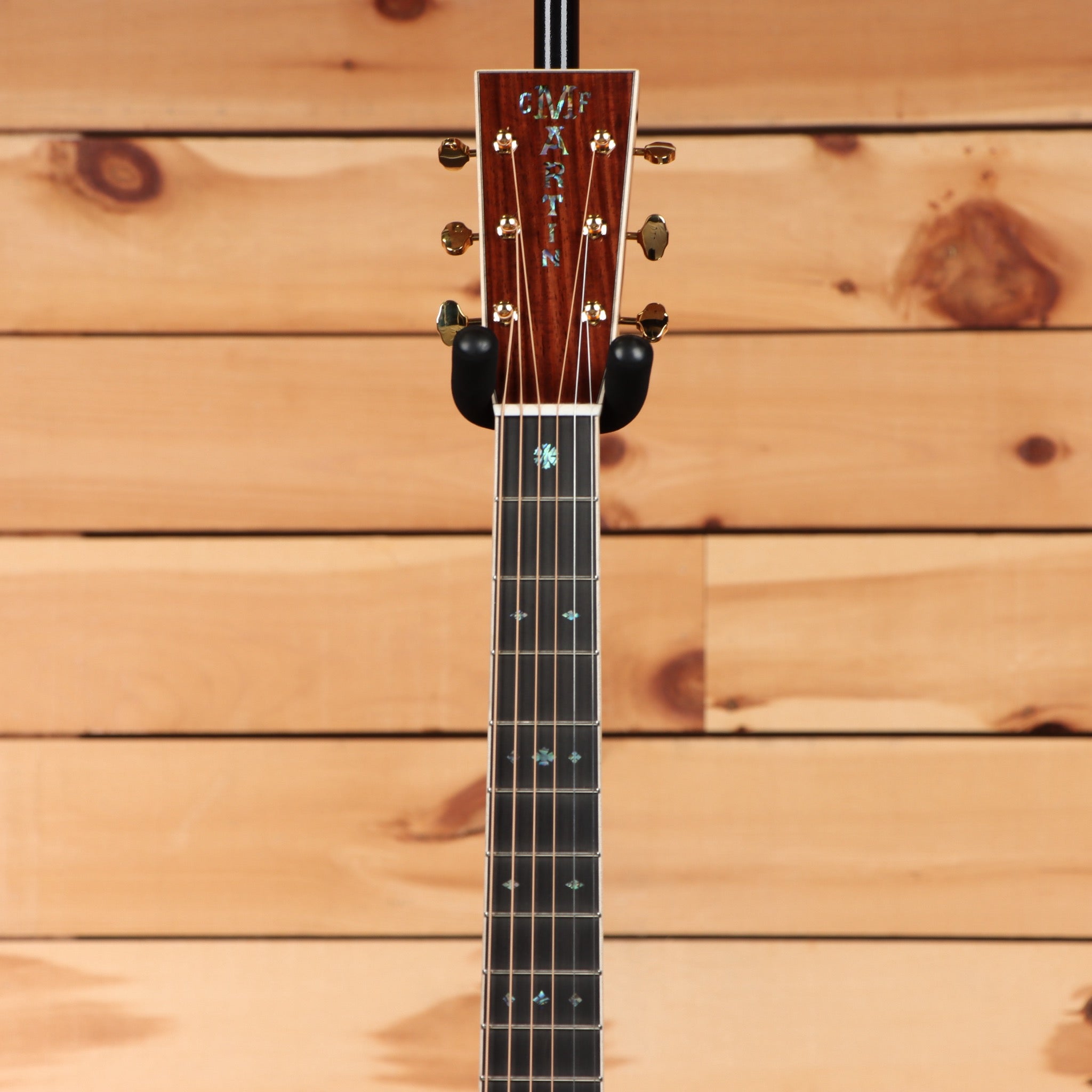 Martin 2026 NAMM Custom acoustic guitar natural finish with rosewood fretboard and abalone inlays